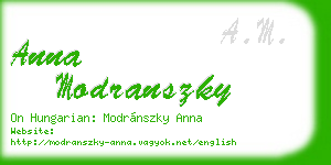 anna modranszky business card