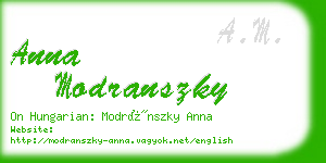 anna modranszky business card